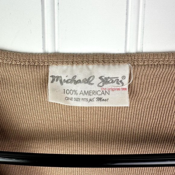 Michael Stars Tan V-neck 3/4 Sleeve Top Size One‎ Size - Picture 2 of 2